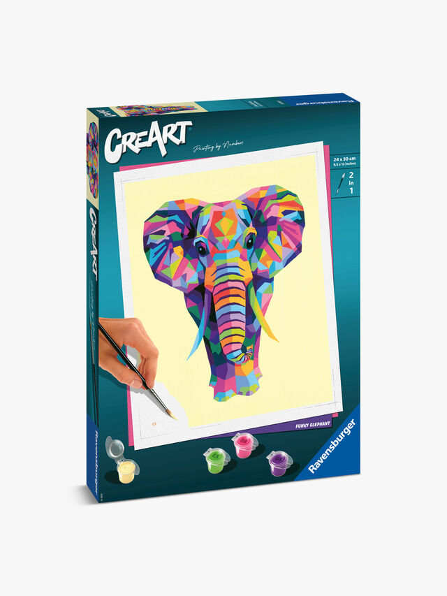 CreArt Adult Paint by Numbers - Funky Elephant