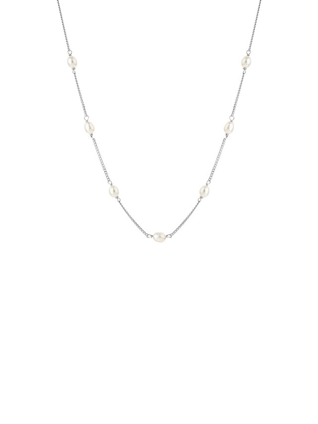 Simple pearl and Chain Necklace