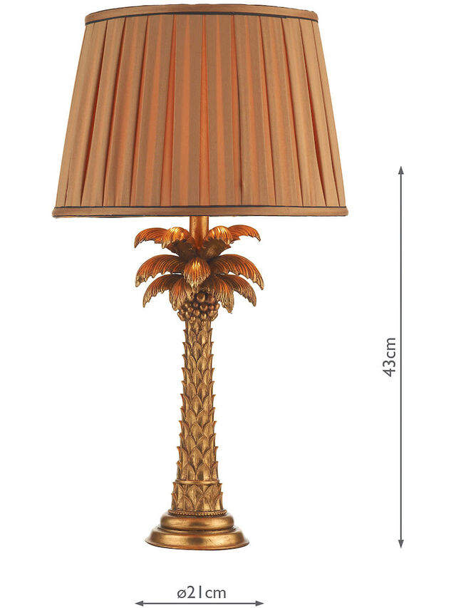 Palm Table Lamp Gold Base