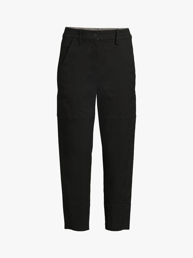 Button Front Tapered Cropped Trouser