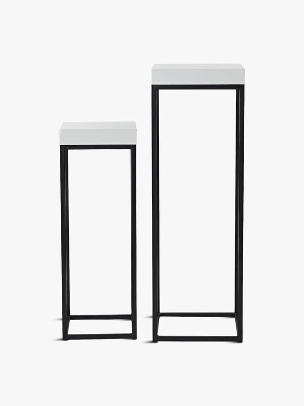 Fabio White Gloss Top Nest of 2 Plant Stands