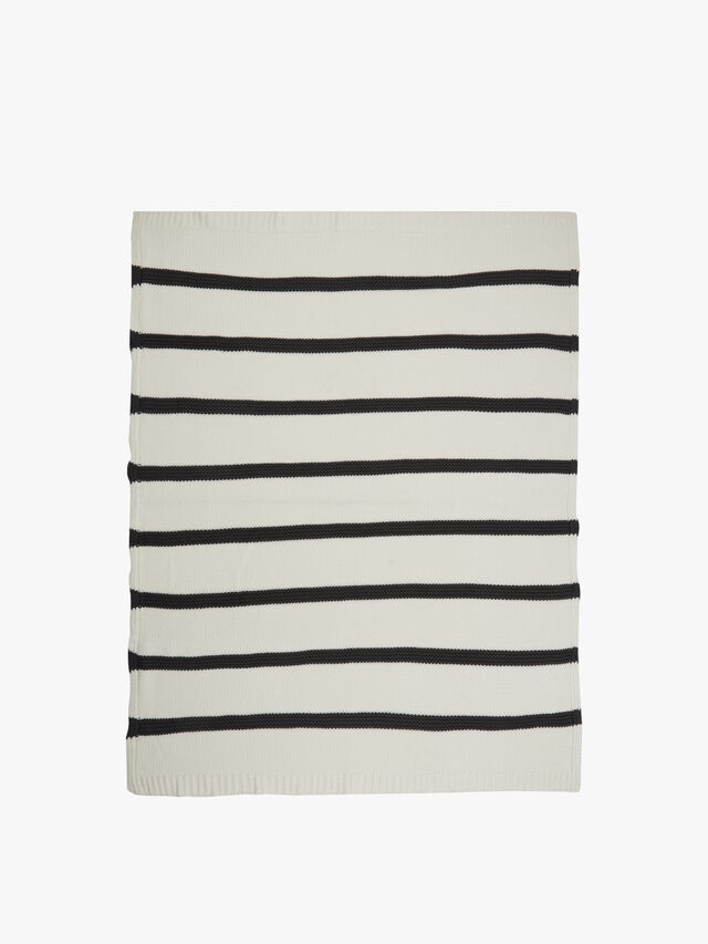 Knitted Blanket Monochrome Stripe