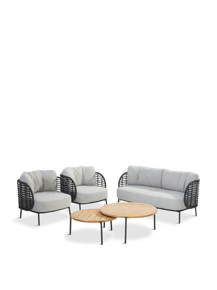 Fabrice Lounge Set with 2.5 Seater Sofa, 2 Armchairs, 90cm Coffee Table and 73cm Coffee Table