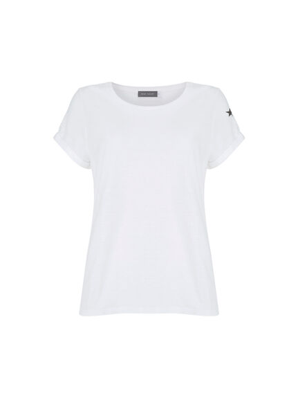 White Cotton Star T-Shirt