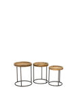 Keeler Set Of 3 Reclaimed Round Tables
