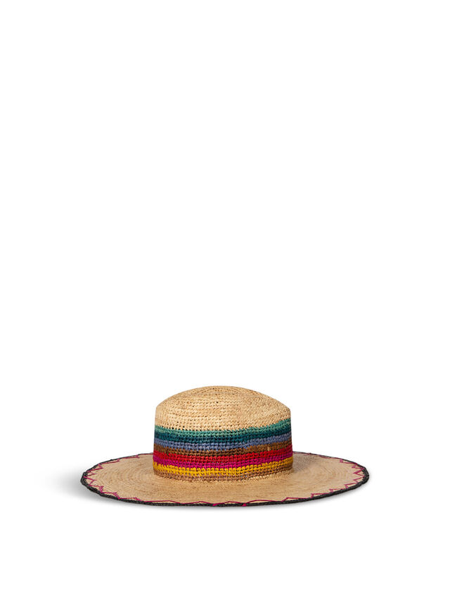 Crochet Straw Stripe Hat