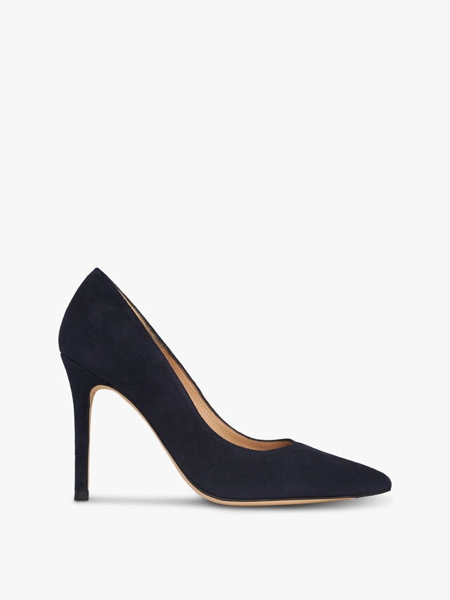 Fern Navy Suede Pointed Toe Courts
