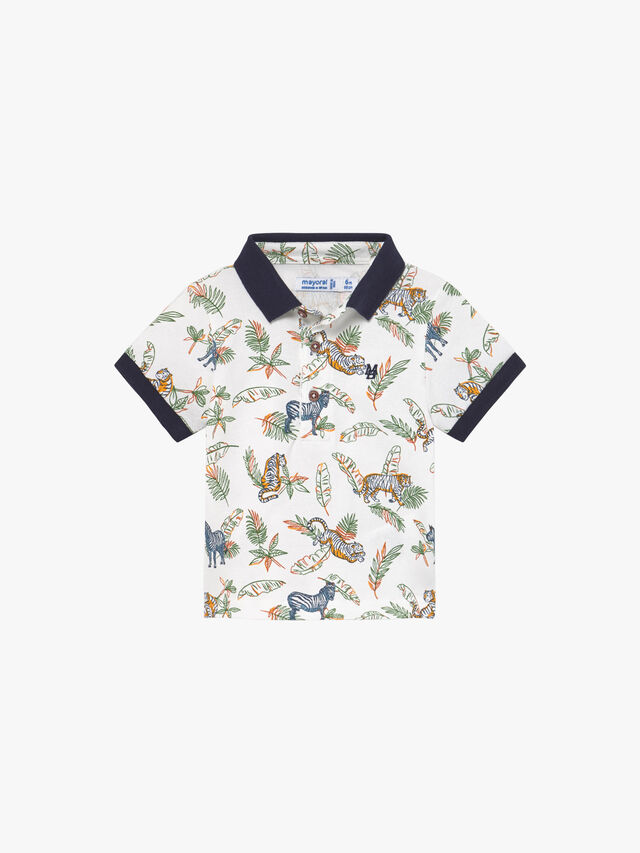 Tiger Print Polo Shirt