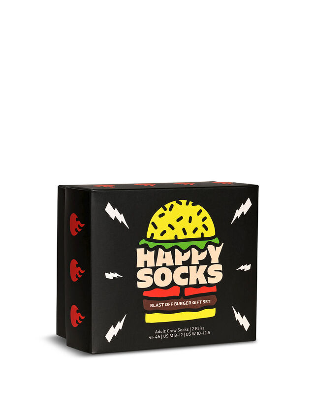 Happy Socks 2 Pack Blast off Burger Socks Gift Set