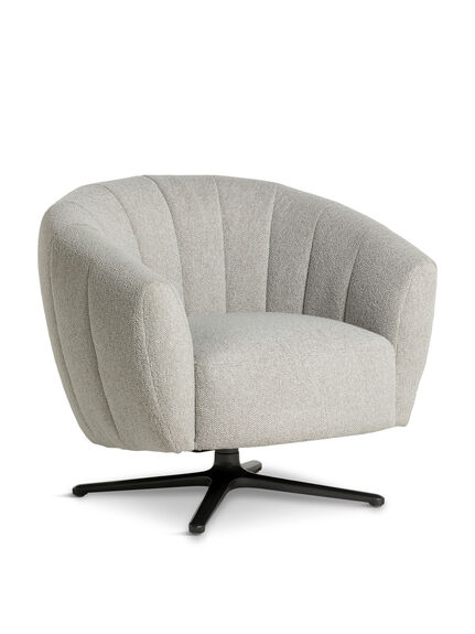 Finola White Fabric 1 Seater Swivel Chair