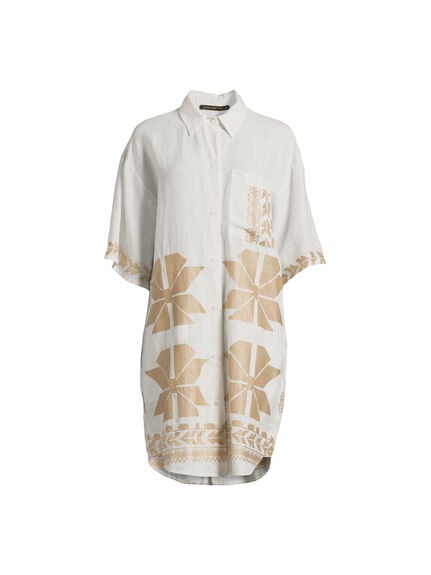 Linen Aeolis Midi Shirt Dress