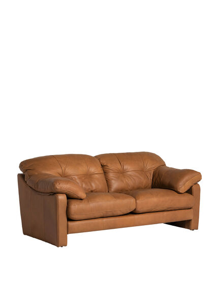 Penley Button Back Leather 2 Seater Sofa