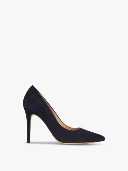 Floret Navy Suede Pointed Toe Courts