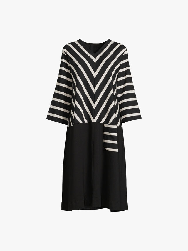 Nelena Mono Stripe Mix Dress