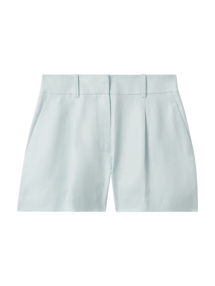 Lori Viscose-Linen Front Pleat Suit Shorts