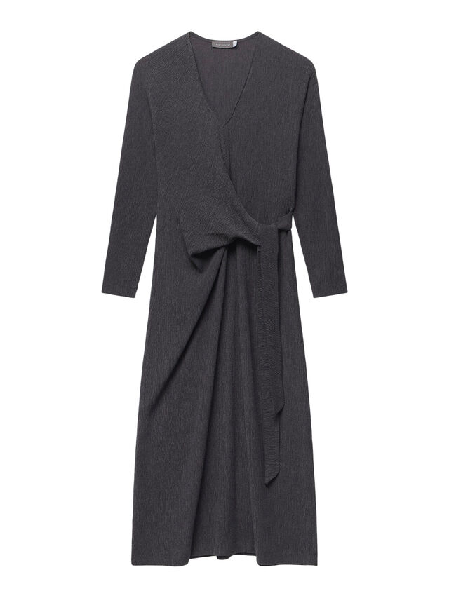 Grey Knot Detail Midi Dress
