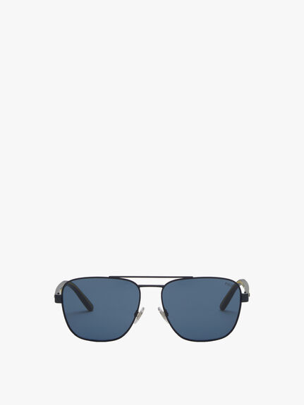 Round Metal Mens Sunglasses MATTE NAVY BLUE