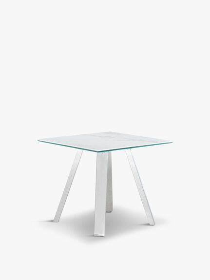 Ginostra Lamp Table, White Marble