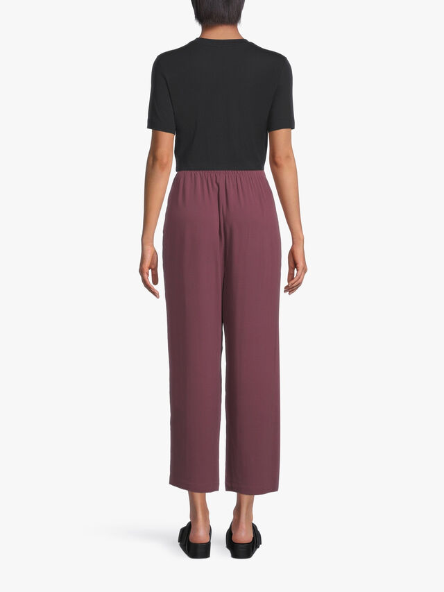 Silk Crepe Straight Ankle Trouser
