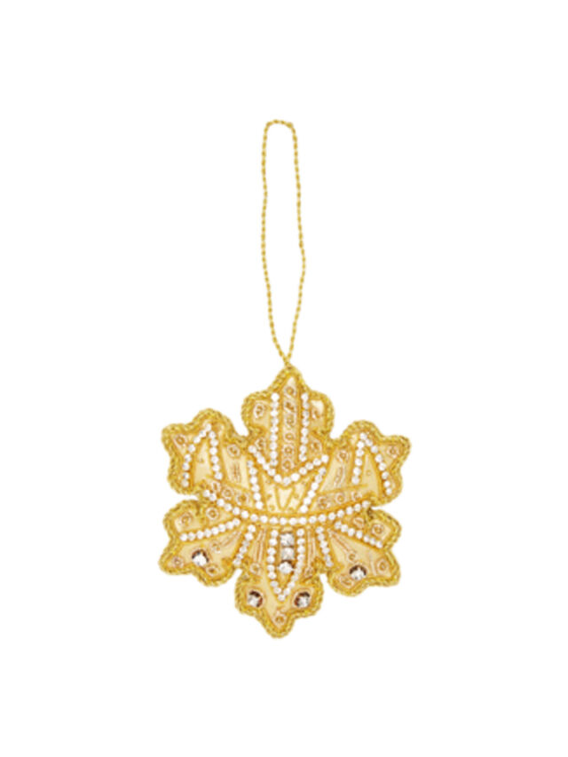 Gold Crystal Snowflake Decoration