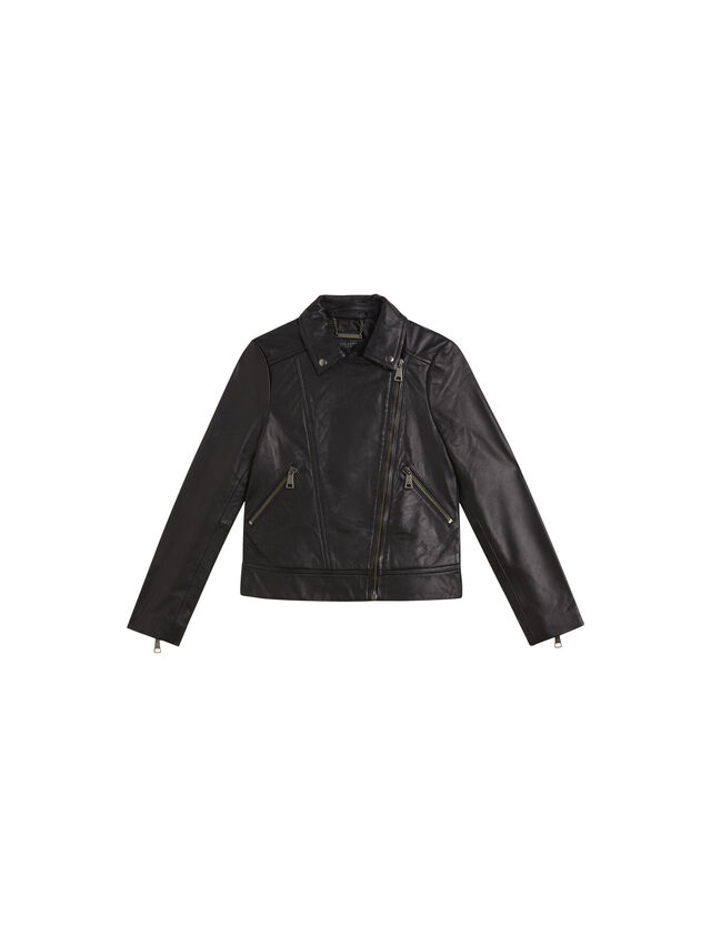 Fitted Leather Biker Jacket