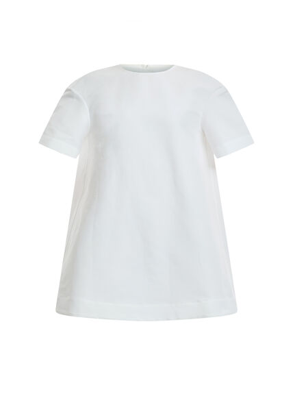 Cocoon Top With Short Sleeves And Boat Neckline