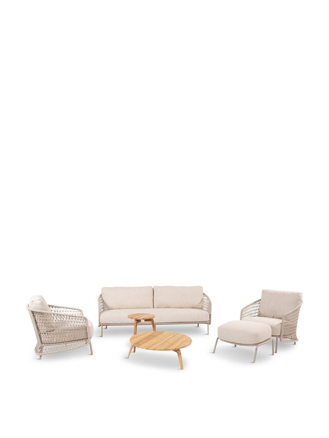 LOUNGE SET WITH SOFA, 2 ARMCHAIRS, FOOTSTOOL AND 2 ZUCCA COFFEE TABLES