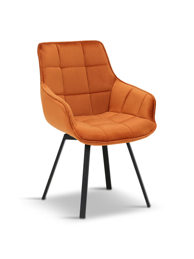 Jasper Orange Velvet Dining Chair