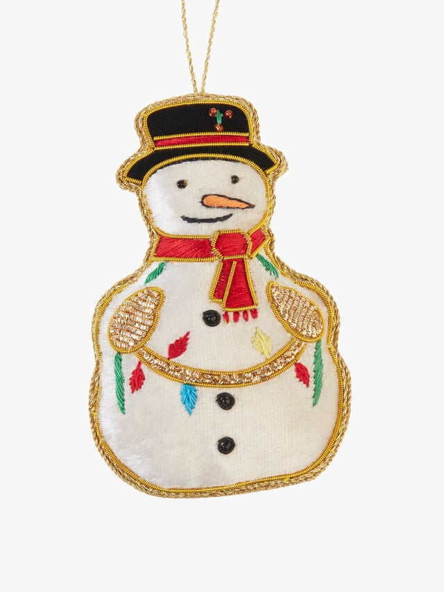 Snowman With Fairy Lights Decoration