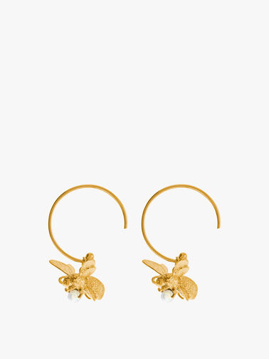 Flying Bee Hoop Earrings