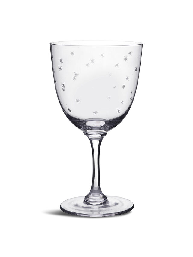 Crystal Wine Glasses Stars S/6