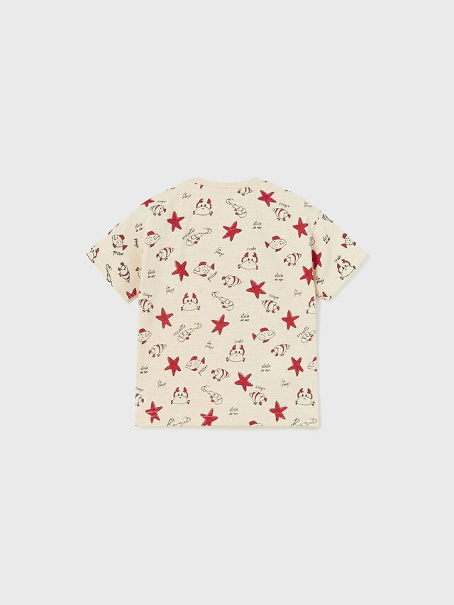 Crab Starfish Print T-Shirt
