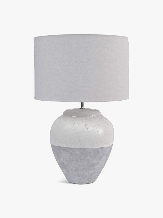 Skyline Grey Porcelain Table Lamp and Shade Large