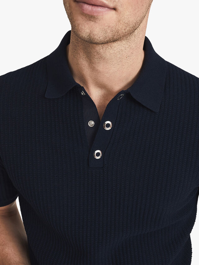 CLAPHAM Cotton Textured Polo Shirt