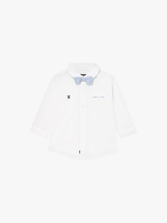 Cotton Shirt with Bow Tie