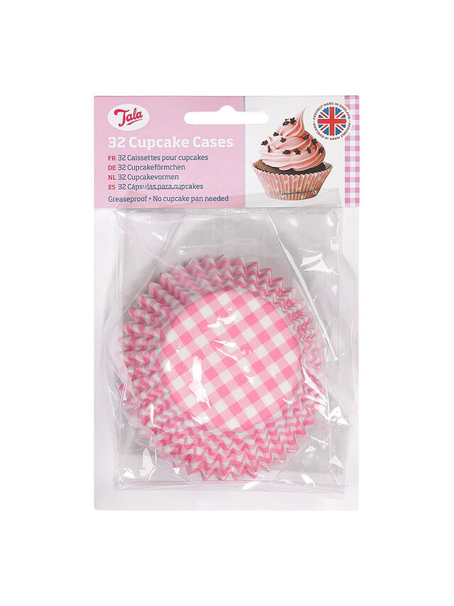 Pink Gingham Cupcake Cases 32 Pieces