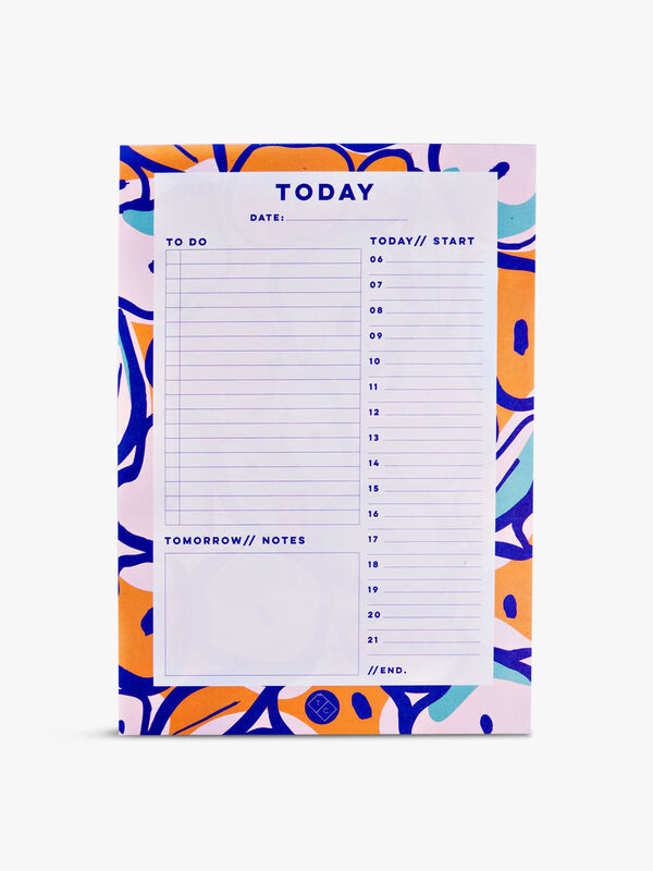 Daily Planner Pad Inky Flowers