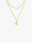 Gold Plated Silver St Christopher Multi Chain Necklace