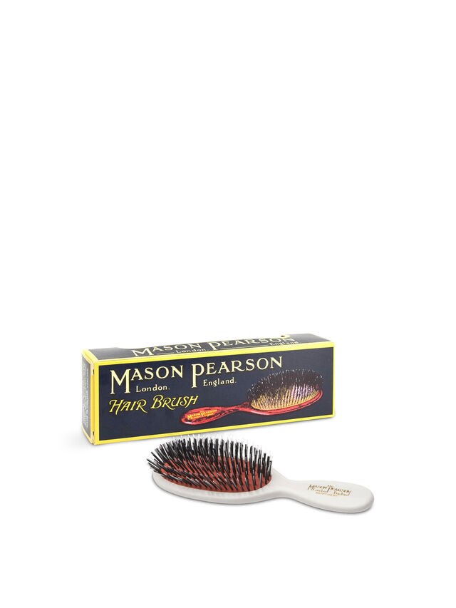 Pocket Bristle & Nylon Hairbrush Ivory White