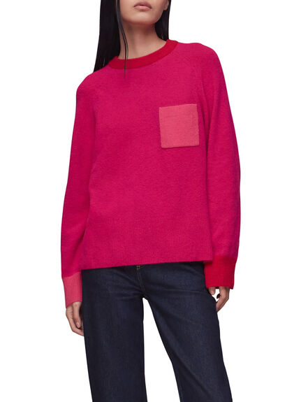 Colour Block Pocket Sweater