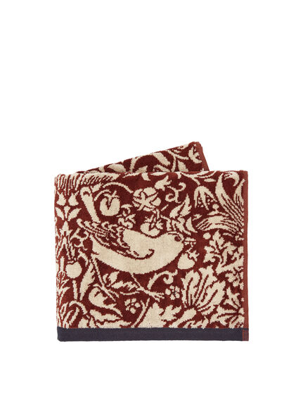 Strawberry-Thief-Bath-Towel-Red-Morris-and-Co