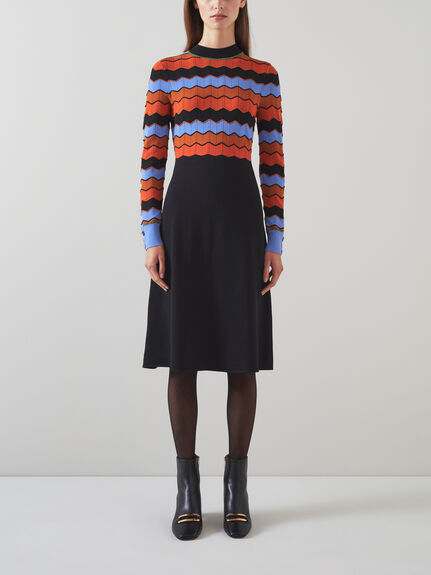 Eli Multi-Colour Wavy Knit Dress