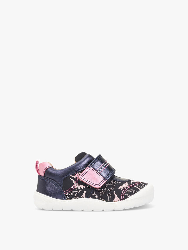 Footprint Navy/Pink Dino First Shoes