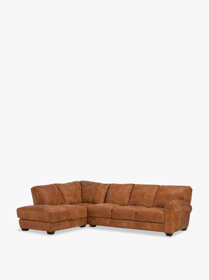 New Houston Large Left Hand Facing Leather Chaise Sofa