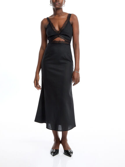 Black Linen Mimi Dress