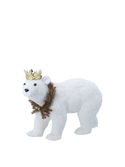 Bristle Polar Bear w Crown Orn, Med
