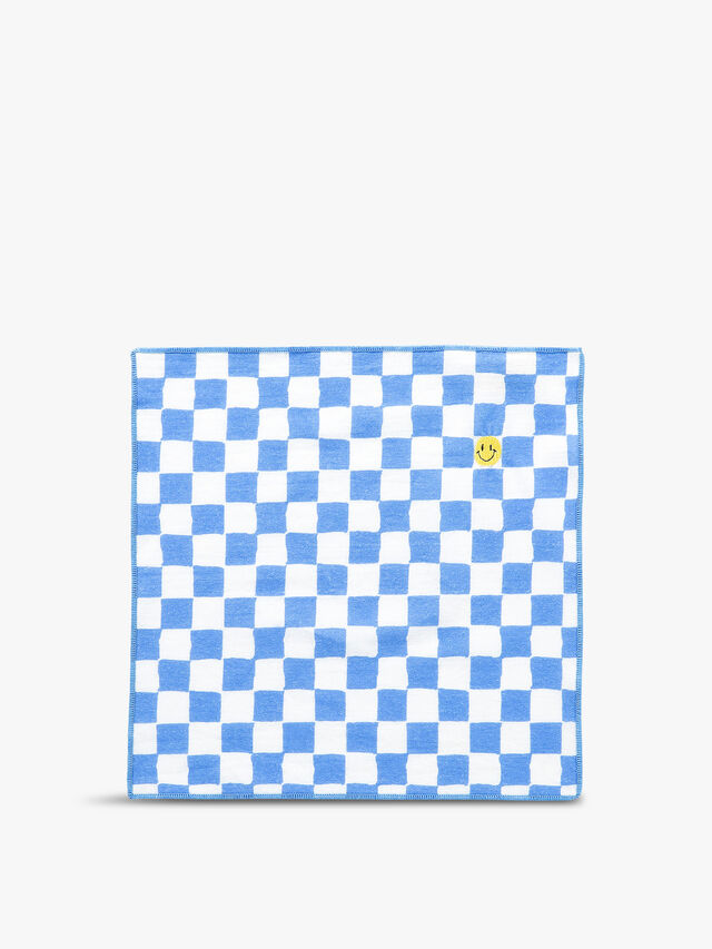 Blue Checkered Smiley Napkin