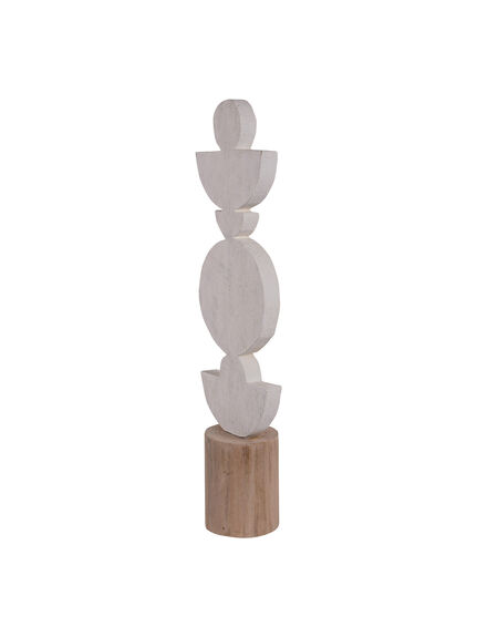 Totem Sculpture on Stand White Small