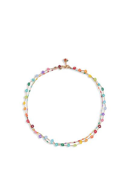 Flower Patch Necklace Duo in Rainbow