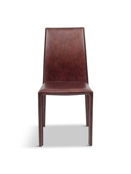 Byron Pair of Dining Chairs Dark Brown Leather